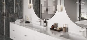 White Quartzite Bathroom Countertop